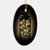 Glühendes Glas Leuchtkäfer mit Nachtsternen Keramikornament (Rechts)