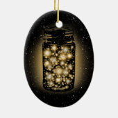 Glühendes Glas Leuchtkäfer mit Nachtsternen Keramikornament (Hinten)