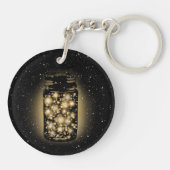 Glühendes Glas Leuchtkäfer mit Nachtsternen Schlüsselanhänger (Rückseite)