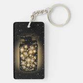 Glühendes Glas Leuchtkäfer mit Nachtsternen Schlüsselanhänger (Rückseite)