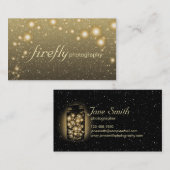 Glühendes Glas Leuchtkäfer mit Nachtsternen Visitenkarte (Vorne/Hinten)