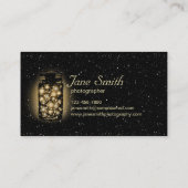 Glühendes Glas Leuchtkäfer mit Nachtsternen Visitenkarte (Rückseite)