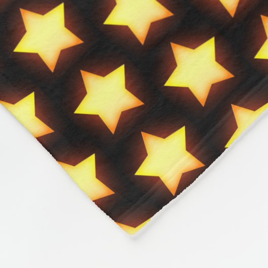 Glühendes Goldenes Sternmuster Fleecedecke (Ecke)