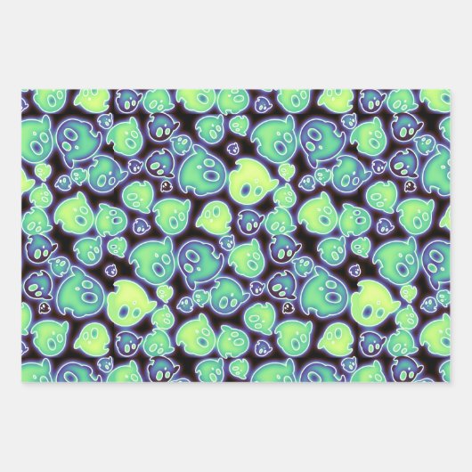 Glühendes Halloween Geschenkpapier Set (Vorderseite 3)