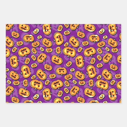 Glühendes Halloween Geschenkpapier Set (Vorderseite)