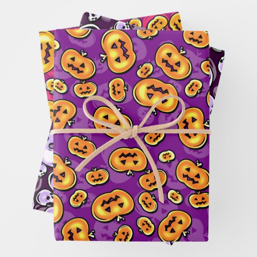 Glühendes Halloween Geschenkpapier Set (Beispiel)