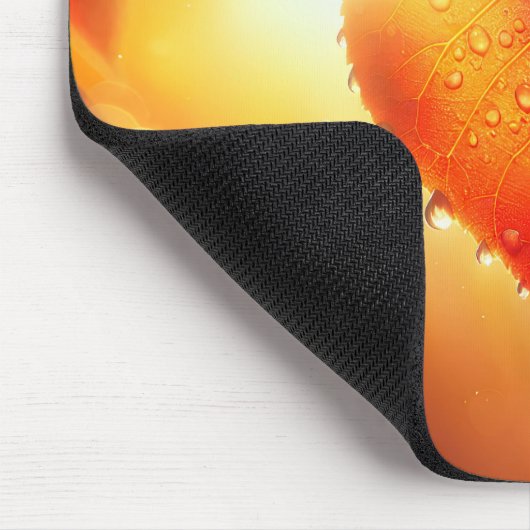 Glühendes Herbstleaf Herz Mousepad (Ecke)