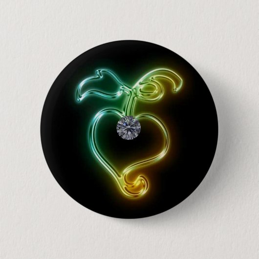 Glühendes Herz und Diamond Button (Vorderseite)