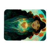 Glühendes Herz Woman Fantasy Sci-Fi Magnet (Horizontal)