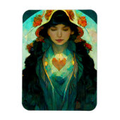 Glühendes Herz Woman Fantasy Sci-Fi Magnet (Vertikal)