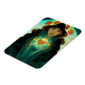 Glühendes Herz Woman Fantasy Sci-Fi Magnet (Linke Seite)