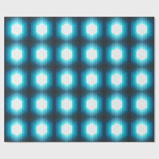 Glühendes Hexagon-geometrisches Muster Geschenkpapier (Flach)