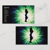 Glühendes Hübsches Mädchen mit Whip Visitenkarte (Vorne/Hinten)