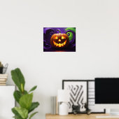 Glühendes Jack-o'-Lantern Halloween-Poster Poster (Heimbüro)
