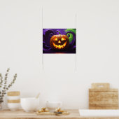 Glühendes Jack-o'-Lantern Halloween-Poster Poster (Küche)