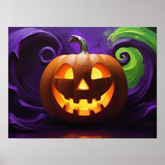 Glühendes Jack-o'-Lantern Halloween-Poster Poster (Vorne)