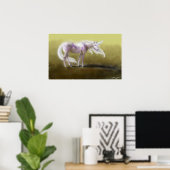 Glühendes Lila Einhorn Poster (Heimbüro)