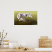 Glühendes Lila Einhorn Poster (Küche)