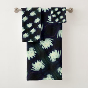 Glühendes Lotus Water Lilie Blume Muster Badhandtuch Set