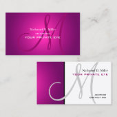 Glühendes Magenta Monogramm Visitenkarte (Vorne/Hinten)