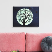 Glühendes Mondlicht mit alten Bäumen und Krähen Leinwanddruck (Insitu (Wohnzimmer))