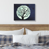 Glühendes Mondlicht mit alten Bäumen und Krähen Leinwanddruck (Insitu (Schlafzimmer))