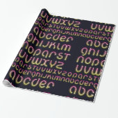 Glühendes Neon Schriftart Wrapping Paper Geschenkpapier (Ungerollt)