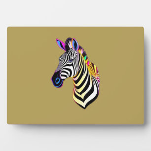 Glühendes Neon-Zebra Fotoplatte