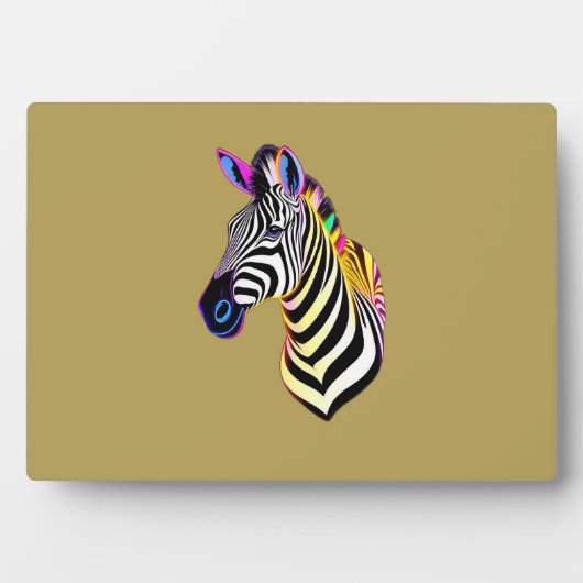 Glühendes Neon-Zebra Fotoplatte (Vorderseite)