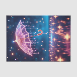 Glühendes Neonrosa Umbrella Decoupage Papier