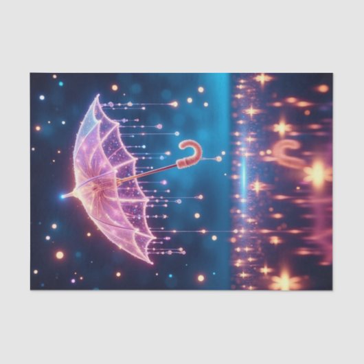 Glühendes Neonrosa Umbrella Decoupage Papier (Vorderseite)