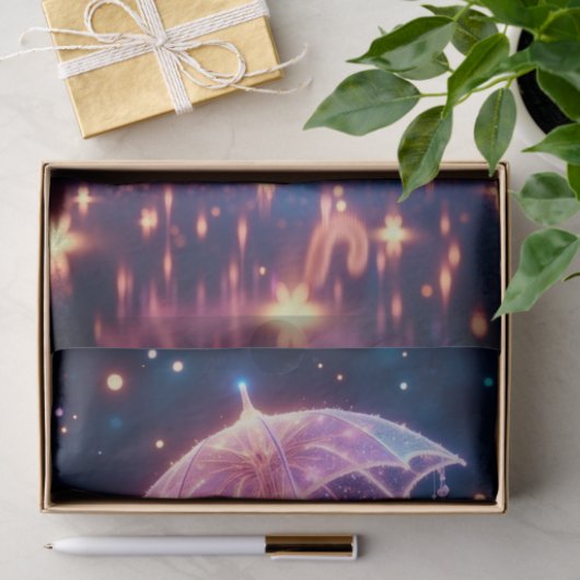 Glühendes Neonrosa Umbrella Decoupage Papier (Geschenk)