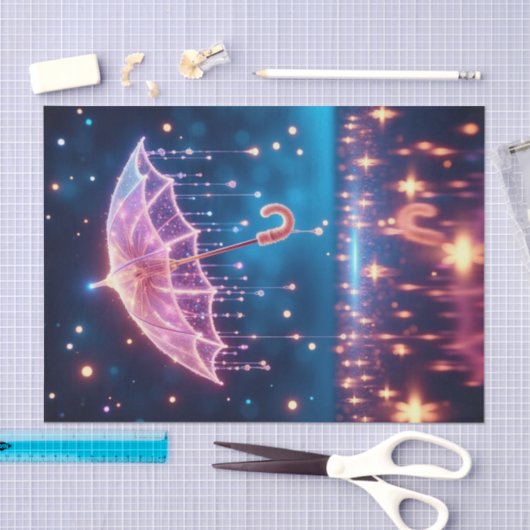 Glühendes Neonrosa Umbrella Decoupage Papier (Handwerk)