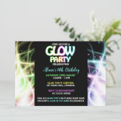 Glühendes Party Einladungen zum Geburtstag (Stehend Vorderseite)