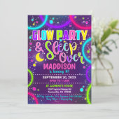 Glühendes Party Schlaf über Einladung Schlummerste (Stehend Vorderseite)