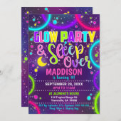 Glühendes Party Schlaf über Einladung Schlummerste (Vorne/Hinten)