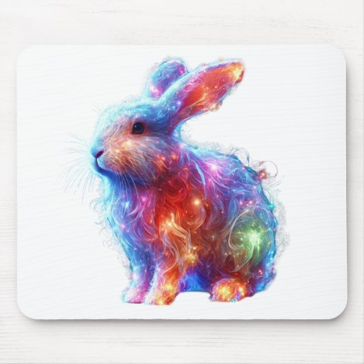 Glühendes Prismenkaninchen - Ätherisches Neon Ligh Mousepad (Vorne)