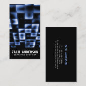 Glühendes quadratisches Mosaik - Blau Visitenkarte (Vorne/Hinten)