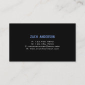 Glühendes quadratisches Mosaik - Blau Visitenkarte (Rückseite)