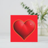 Glühendes rotes 3-D-Herz (Stehend Vorderseite)