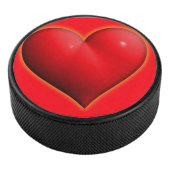 Glühendes rotes 3-D-Herz Eishockey Puck (3/4)