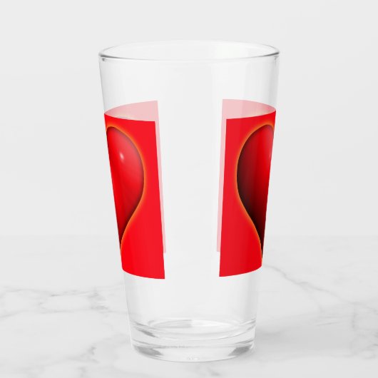 Glühendes rotes 3-D-Herz Glas (Links)