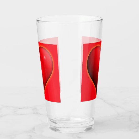 Glühendes rotes 3-D-Herz Glas (Rechts)