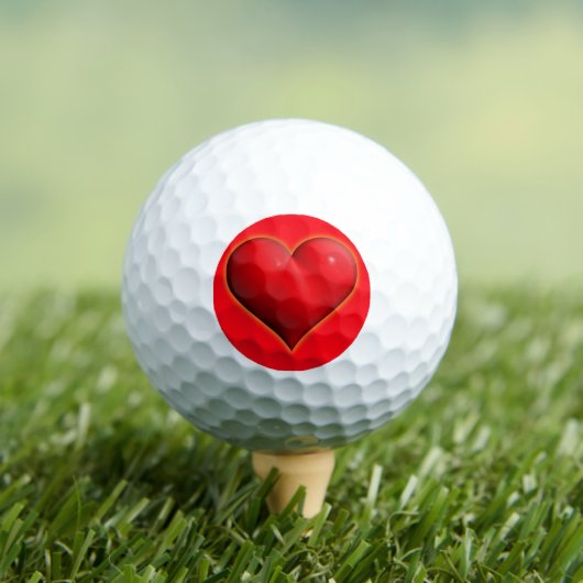 Glühendes rotes 3-D-Herz Golfball (Insitu T-Shirt)