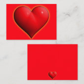 Glühendes rotes 3-D-Herz Mitteilungskarte (Vorne/Hinten)