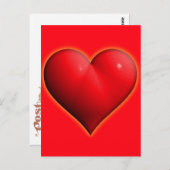 Glühendes rotes 3-D-Herz Postkarte (Vorne/Hinten)
