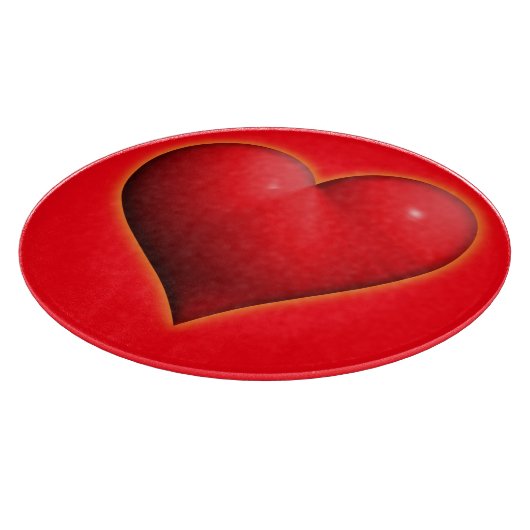 Glühendes rotes 3-D-Herz Schneidebrett (Ecke)