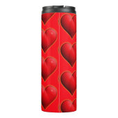 Glühendes rotes 3-D-Herz Thermosbecher (Rückseite)