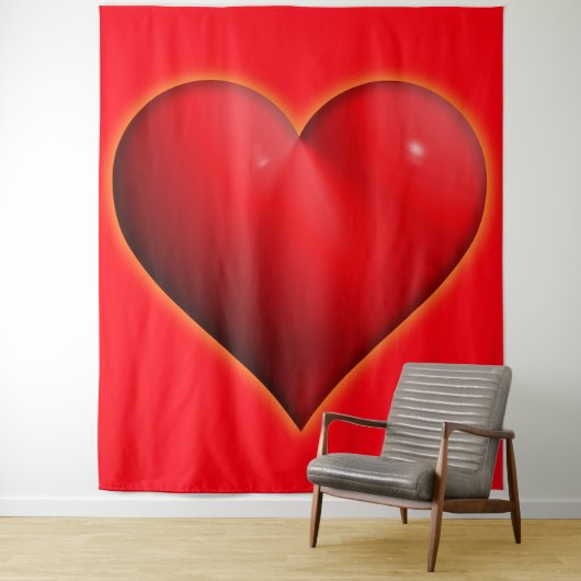 Glühendes rotes 3-D-Herz Wandteppich (Beispiel)