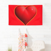 Glühendes rotes 3D-Herz Banner (Insitu)